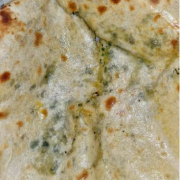 Cheese, Spinach and Garlic Naan